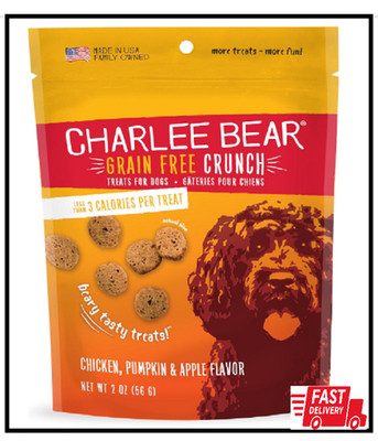Charlee Bear Crunch Grain Free Dog Treats, Chicken, Pumpkin and Apple, 2 Ounce R