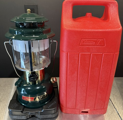 #ad Coleman Powerhouse Lantern Model 290 With Red Carrying Case. Not Tested See Pics $55.00