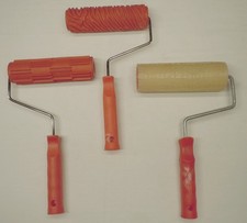 3 Patterned 7" Paint Roller Decorative Embossed Texture Wall Tool Lot