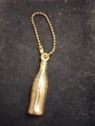 Vintage Brass Coca Cola Bottle Charm Key Chain Ring Coke