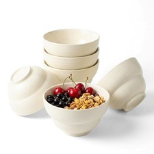 Ceramic Cereal Bowls Set of 6, 24.5 oz Soup Oatmeal Bowls, 6 Inch Stackable R...