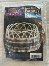 NEW Scout Crafts Large Round Basket Kit 5"x5"x5" Wicker Weaving USA Made #17197