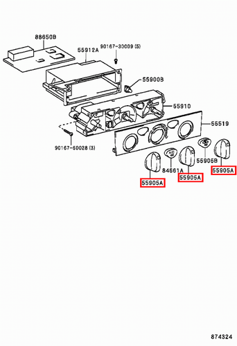 Genuine Hilux LN109 LN108 LN107 LN106 LN105 Dash Heater Fan Control Switch Knob - Picture 19 of 20