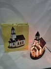 Vintage Tiffany Style Stained Glass Church Lamp Christmas Jewels Lighted w/ Box