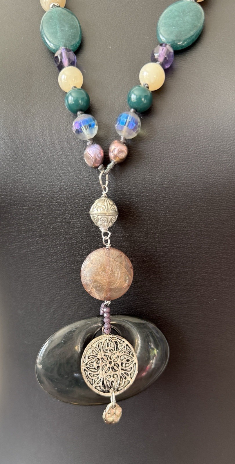 Chicos Multi-Stone Beaded Statement Necklace Adju… - image 4