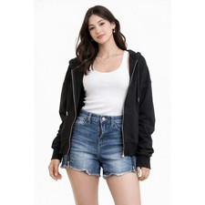 Rock Republic Denim Short Women 4 Blue Side Zipper Raw Hem Hula Rocker Cutoffs