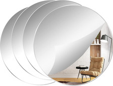 4 Pack 12 Inch Self Adhesive Round Acrylic Mirror, Acrylic Circle Wall Mirror...