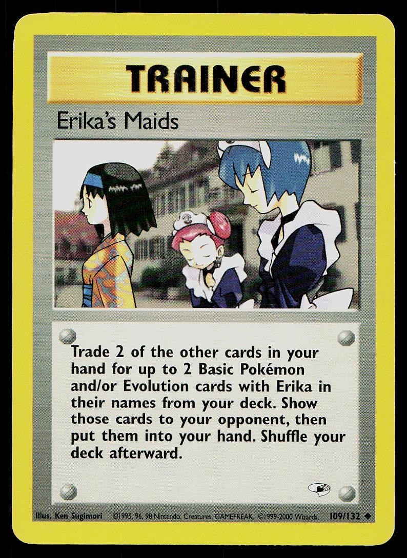 Pokemon Card Gym Heroes Erika's Maids 109/132 Unlimited Uncommon