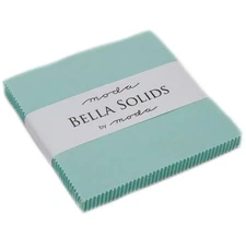 Bella Solids Charm Pack Aqua 9900PP 34 Moda Precuts#1
