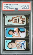 1971 Topps Stickers #13A RICK BARRY ROOKE RC PSA/DNA 10 AUTO New York NETS