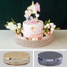 15.5" wide Metal Beaded CAKE STAND Wedding Party Home Birthday Decorations SALE