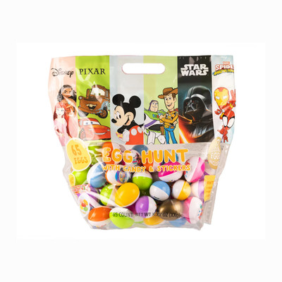Disney Pixar Star Wars Marvel 65 pc Egg Hunt Candy Filled 3 Gold Eggs BB 08/2027