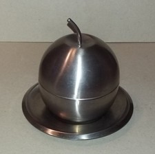 MORINOX - Zuccheriera a forma di mela con relativo Piattino in Acciaio 18/10