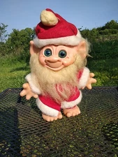 Vintage Thomas DAM Santa Troll Doll Bank- 1 First National Bank of Decatur Promo