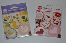 NIP Wilton 2 Sets of 8 each Cupcake Cookie Stencils Easter Valentines Day