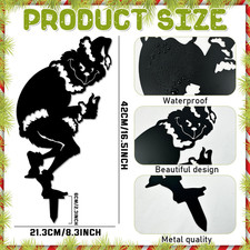 Outdoor Christmas Yard Sign Decorations Christmas Black Metal Yard Decor for ...