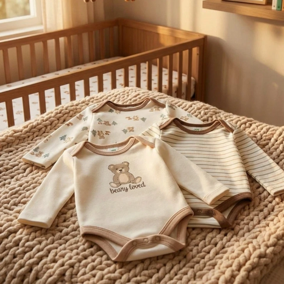 3 Pièces Body Bébé à Manches Longues Doux et Confortable pour Nouveau-Nés, - Photo 1/1