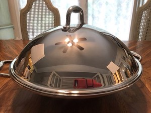 Anolon Wok 14" 18/10 Stainless Steel With Lid Pan Asian Cooking Impact Bonded