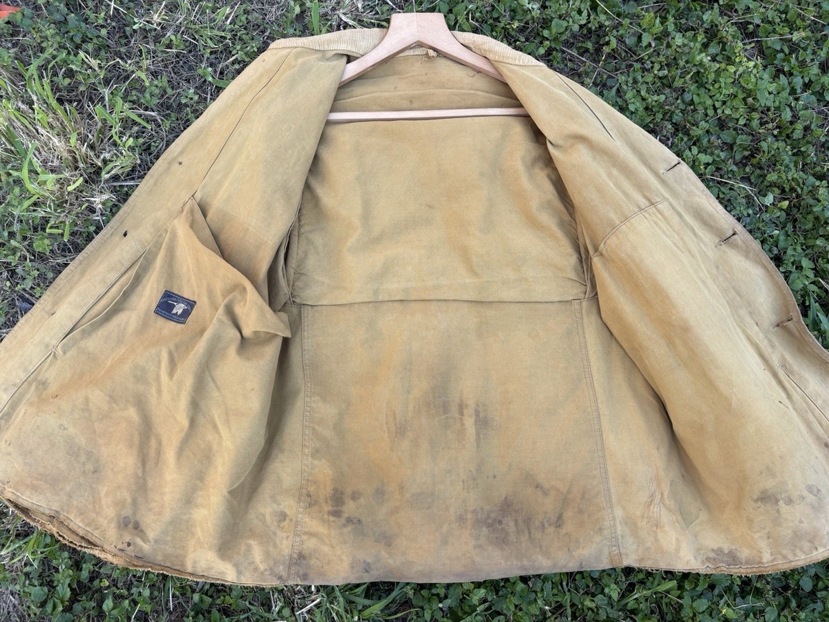 VTG 30s 40s Hettrick American Field Hunting Coat Jacket Canvas