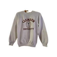 Vintage Clemson University Crewneck Sweatshirt M Medium Hanes Made in USA