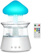 Rain Cloud Mushroom Humidifier Lamp – Soothing Waterfall Night Light with Rai...