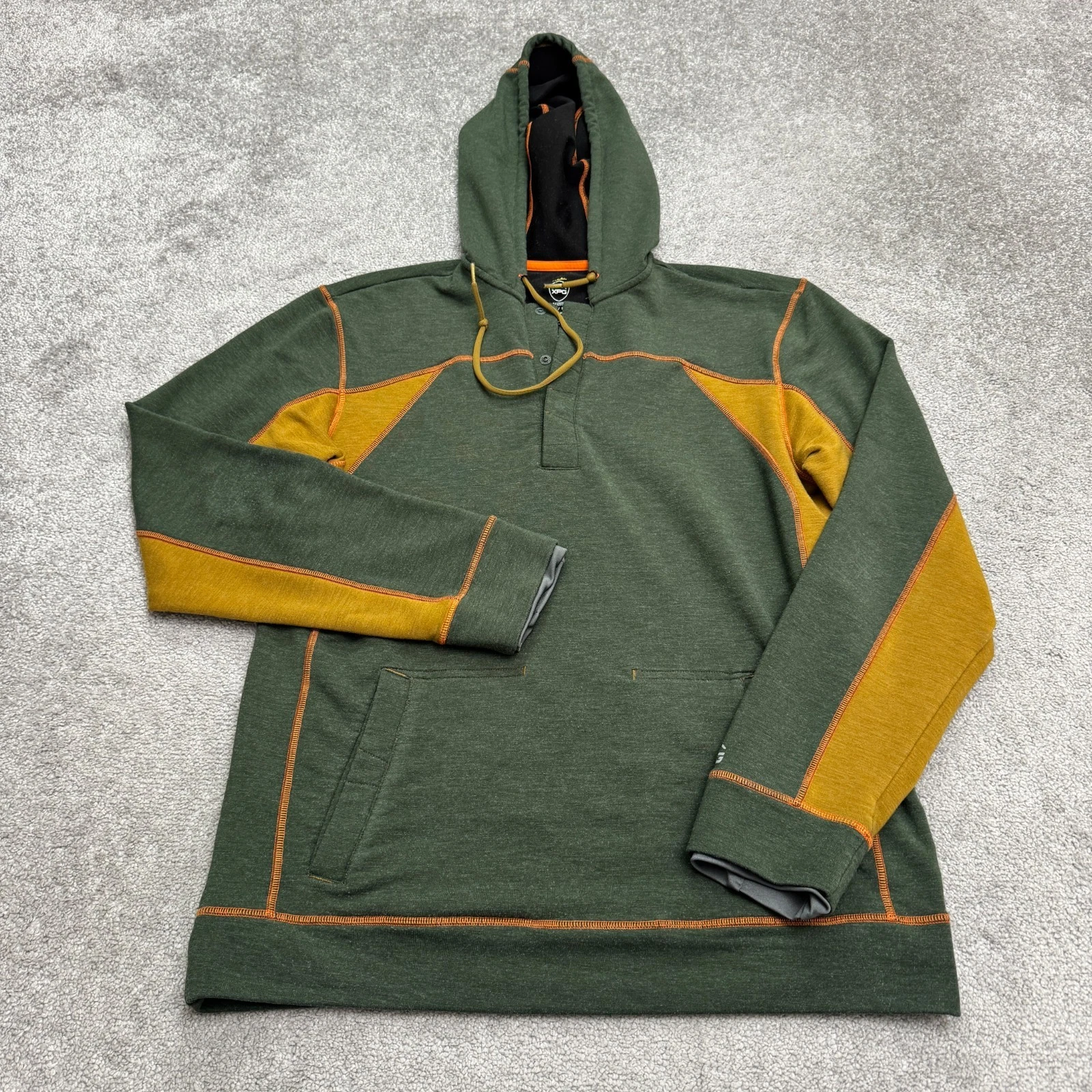 Cabela's XPG Thermal Phase 1/4 Snap Pullover Hoodie Sweatshirt Mens Medium Green