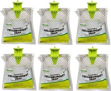 6x RESCUE Outdoor Disposable Hanging YellowJacket Trap - 6 Traps - NEW