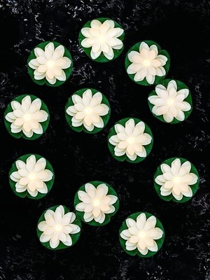 Hortsun 12 Pcs Floating Lotus Lights With Batteries