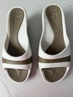 CROCS Sassari Tan & White Wedge Sandals Heels Open Toe Slip On Womens 7 — photo 2