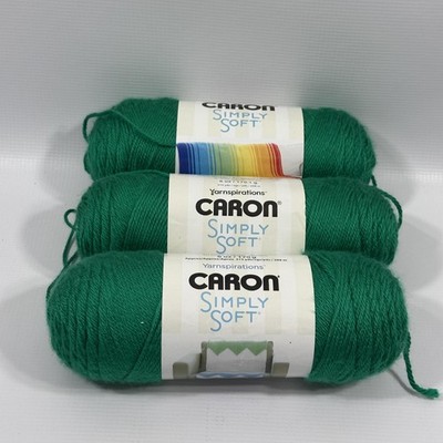 Caron Simply Soft Kelly Green Yarn Lot 3 Skeins Worsted 4 Acrylic 315yd Ea