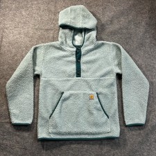 Carhartt Kids Sherpa Fleece 1/4th Snap Pullover Hoodie Blue Youth XL