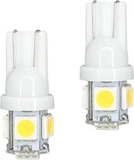 2PCS 194 T10 LED Bulb License Plate Light, 168 2825 W5W 5SMD LED Bulb Tag Lights