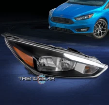 For 2015-2018 Ford Focus LED Tube Halogen Headlight Lamp Black Passenger Right