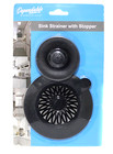 2 In 1 Kitchen Sink Strainer With Sink Stopper Cover Silicone and Plastic Black