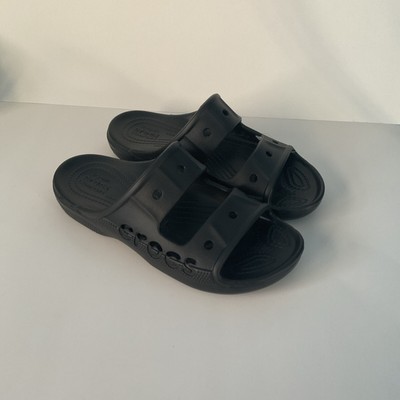 New Women's Crocs Baya Black Slides Sandals Shoes 7