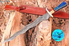 CUSTOM MADE HAND FORGED DAMASCUS STEEL KRIS BLADE HAMBERGE SWORD 1704