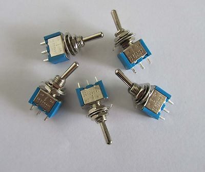 5x SPDT Gitarre Mini Kippschalter 3 Positionen EIN-AUS-EIN 3 PIN Auto/Boot Schalter