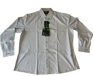 Tom Baine Long Sleeve Button Front Dress Shirt Mens Size M Slim Silver Stretch