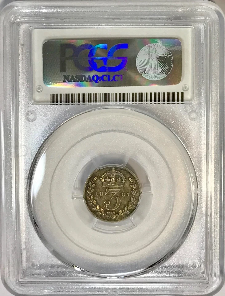 1887 Great Britain Jubilee Head Silver 3D 3 Pence PCGS PR61 CAM Cameo Proof - Image 2 of 4