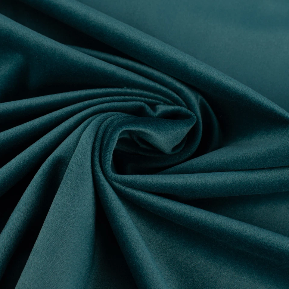 Samtstoff Dekostoff Velvet Samt einfarbig petrol 1,4m - Bild 3 von 4