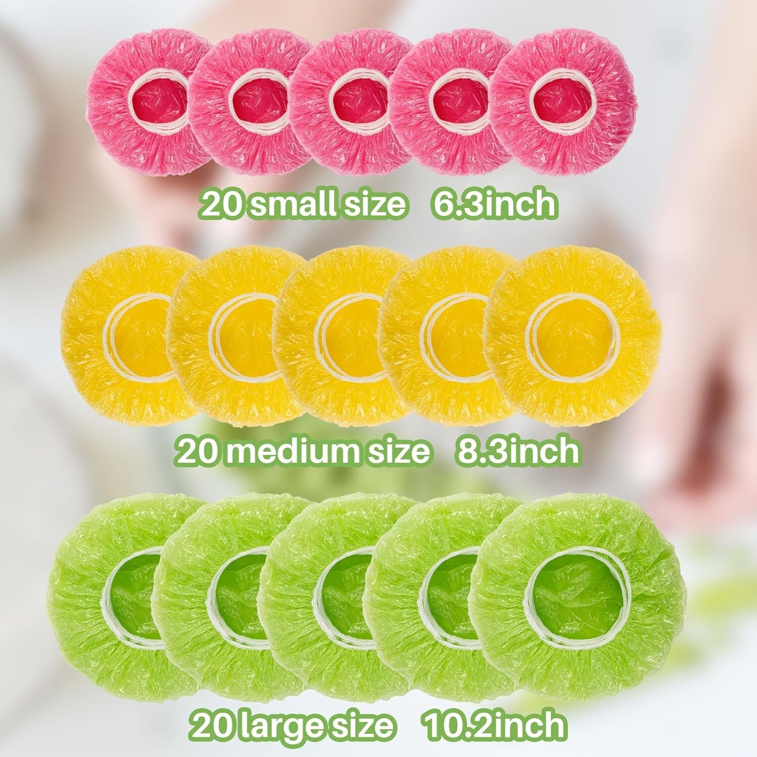 60 Pcs Elastic Food Bowl Covers Reusable Stretch Plastic Wrap Dish Plate Covers