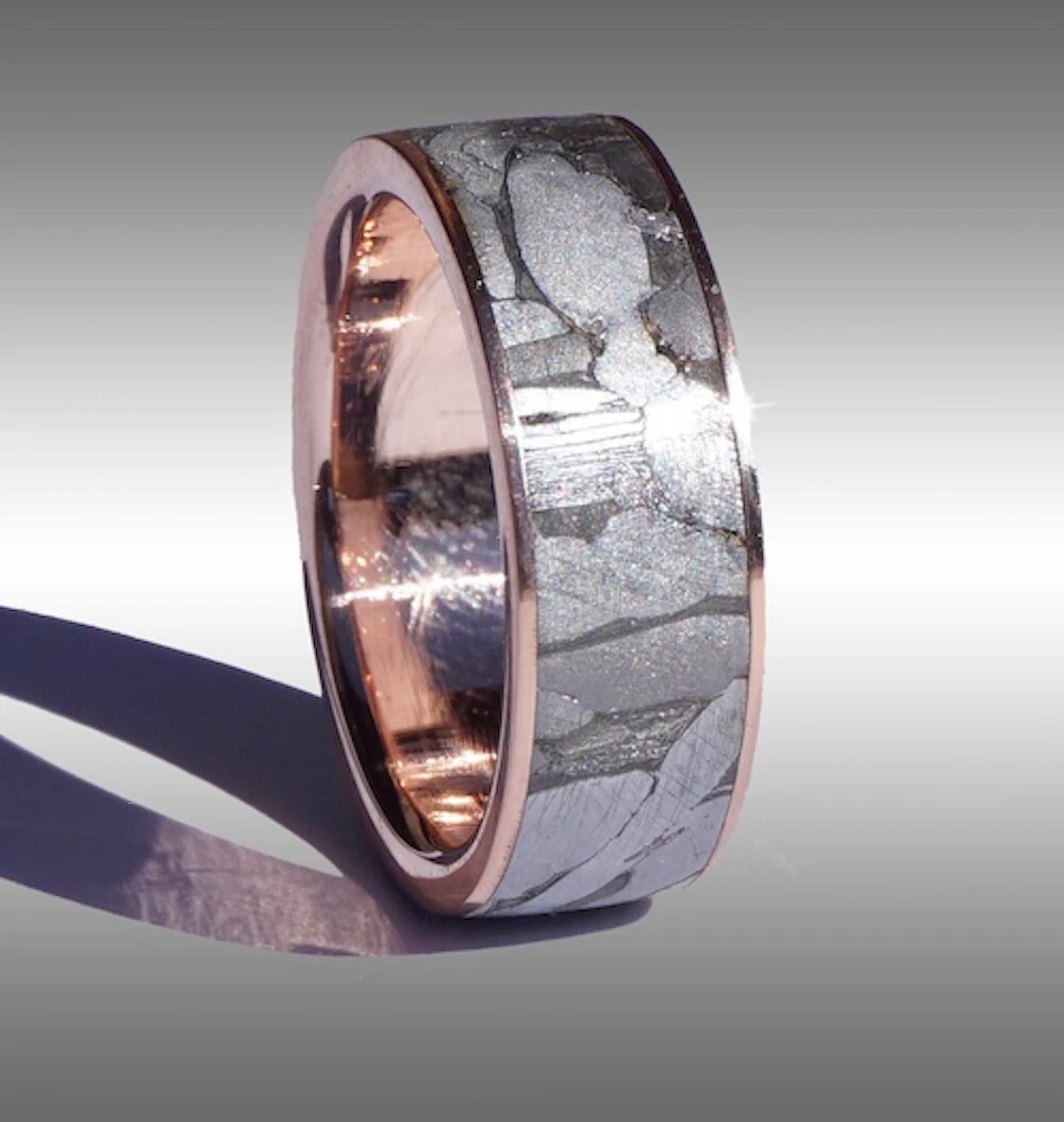 Mens ring made from meteorite outlet