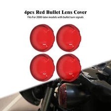 Red Light Lens Bullet Turn Signals Clip on Cover Cap For Harley Sportster Dyna