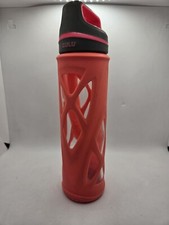 Zulu Water Bottle Athletic Glass with Silicone Sleeve Pink 20 oz