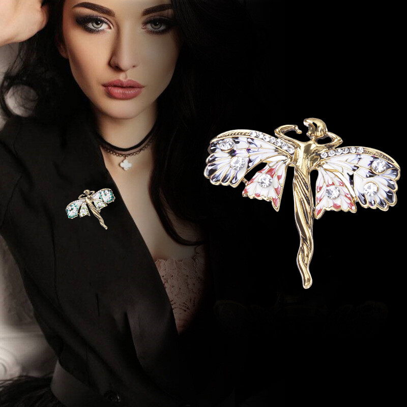 Women Sweet Fairy Vintage Brooch Antique Jewelry Gift Corsage Enamel Pin Girls