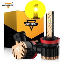 AUXBEAM H9 H11 LED Headlight High or Low Beam Bulbs 44W 8000LM 3000K Yellow 2Pcs
