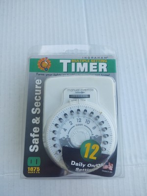 Ingraham Timer # 12-821 Indoor Easy 12 Daily On Off Settings 120v 15a 1875W  