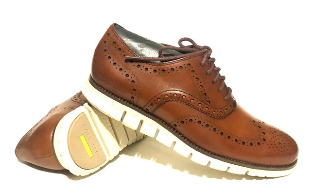 cole haan zerogrand wingtip oxford british tan