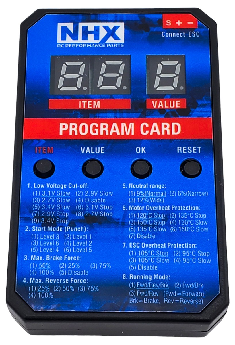 NEW NHX RC Programming Card for Mini 28 Pro Brushless ESC | eBay