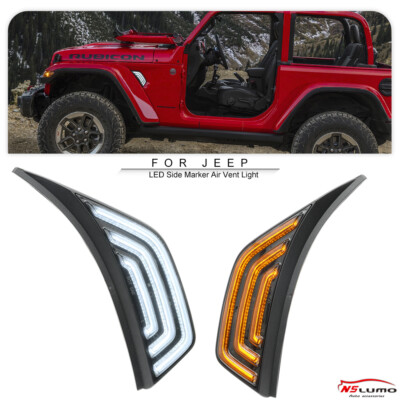 For Jeep Wrangler JL Gladiator JT Fender LED Turn Signal Ari Vent